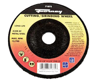 Forney Grinding Cut Off Wheel  4 Inch  1 Each 71875