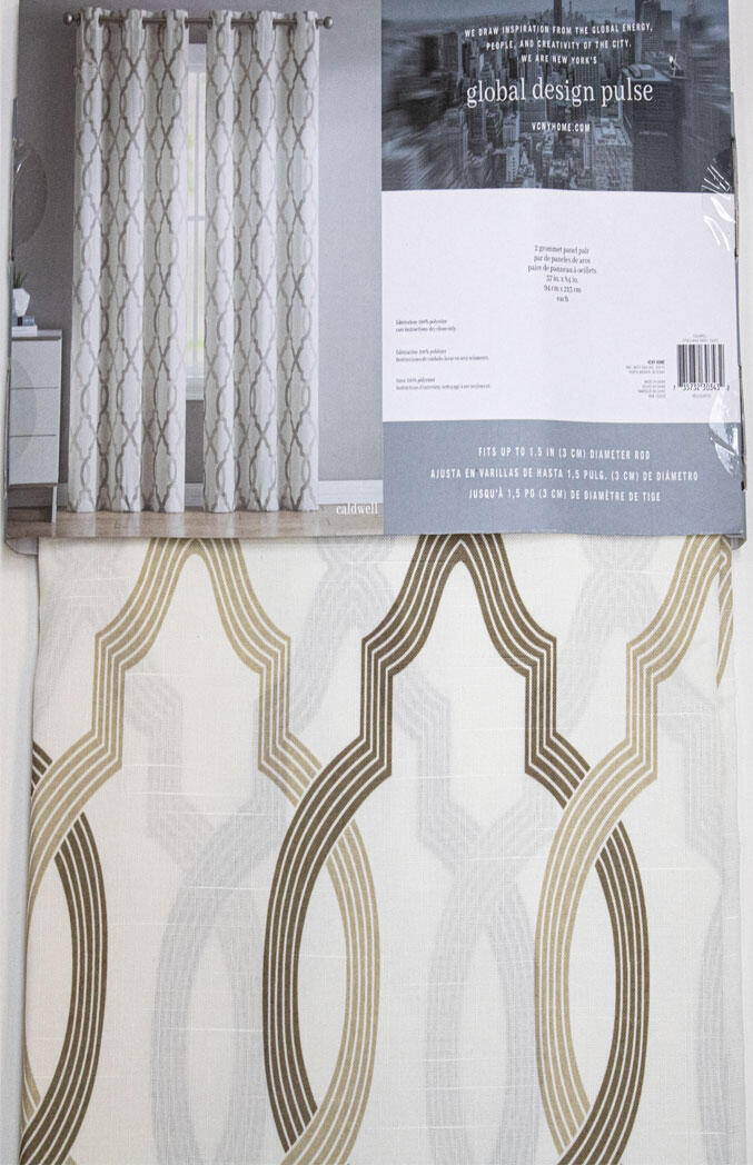 VC Curtain Printed Taupe 1 Pair CWL-PPR-7684-I2-TAUPE