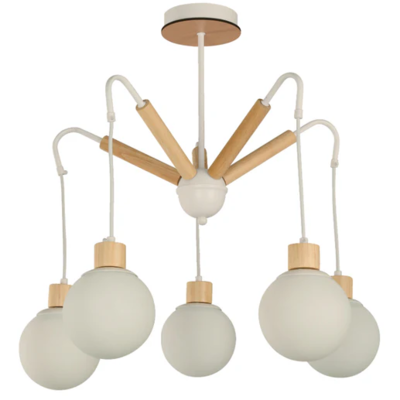 HANGING LAMP 5L E27 40W WHT