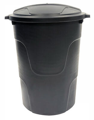 Trash Can With Lid 32 Gallon Black 1 Each 1332BLK-TV
