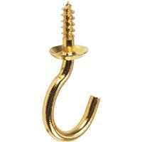  National Cup Hook 5 Pack 3/4 Inch  Solid Brass 1 Each N119-644