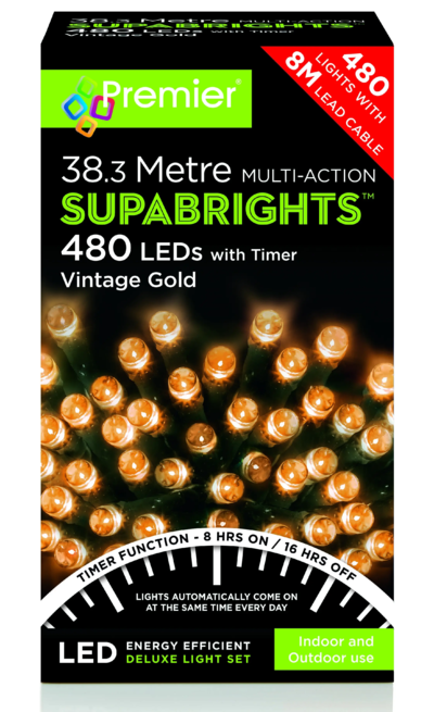 XMAS LIGHT 480CT VINTAGE GOLD