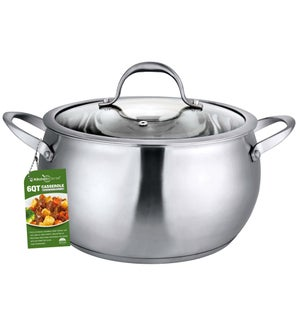 CASSEROLE W/TEMP GLS LID 6QT
