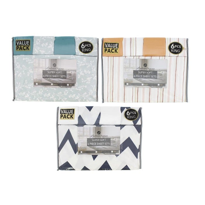 BED SHEET SET 6PC K PRINT