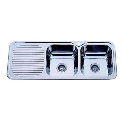  Kitchen Sink Double Right Bowl And Left Drainer 1 Each DB12050BR: $230.49