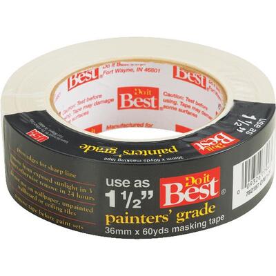  Do It Best  Painters Grade Masking Tape  1.41 Inchx60 Yard White  1 Roll 77948