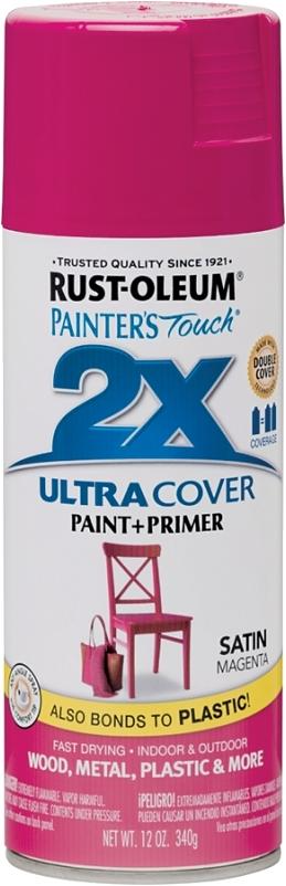 Rust-Oleum Painter's Touch Satin Spray Paint 12oz Magenta 1 Each 283188