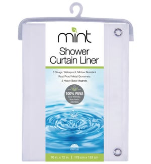 PEVA SHOWER CURTAIN LINER WHIT