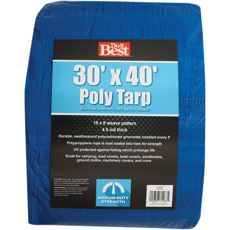  Do It Best  Medium Duty Poly Tarp 30x40 Foot  Blue 1 Each 712187