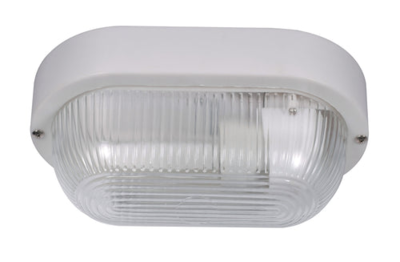 Ilumitec Bulkhead Light Plastic E27 60W White 1 Each 6470WH