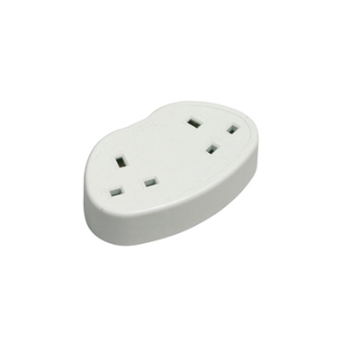  CED Trailing Socket 2 Gang Rubber 13A White 1 Each CEDTS2RW