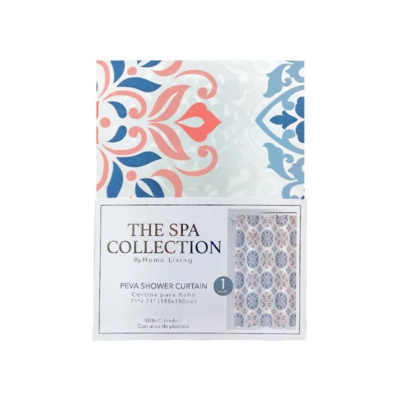 SHOWER CURTAIN W/HOOKS PRINTED