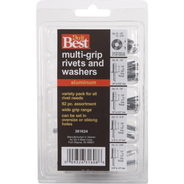  Channellock  Rivet Assortment 92 Piece  1 Each 381624