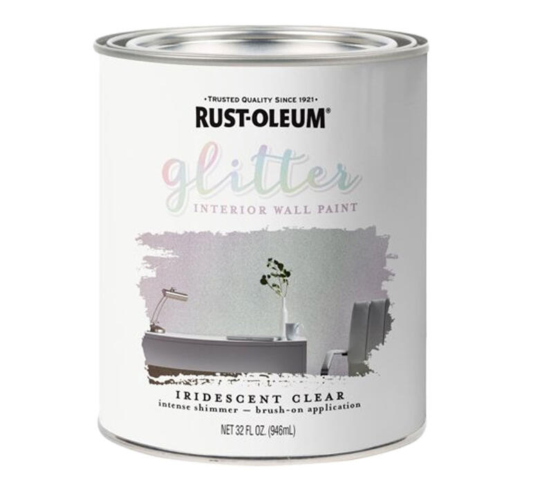 Rust-Oleum Glitter Interior Wall Paint Iridescent Clear 1 Quart 323860