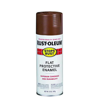Rust-Oleum Stops Rust Flat Anti-Rust Spray Paint 12oz Brown 1 Each 214085