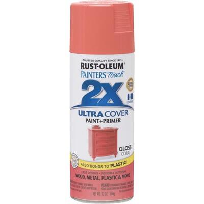 Rust-Oleum Painter's Touch Gloss Primer Spray Paint 12oz Coral 1 Each 283189
