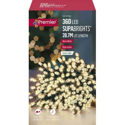  Premier  Multi Action Supabrights 360 LED 28.7 Metres Warm White  1 Box  LV1621