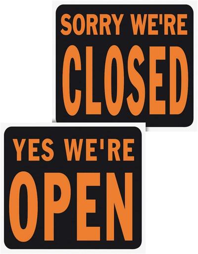 Hy-Ko Open And Closed Sign 15x19 In Orange Black 1 Each SP-113: $24.20