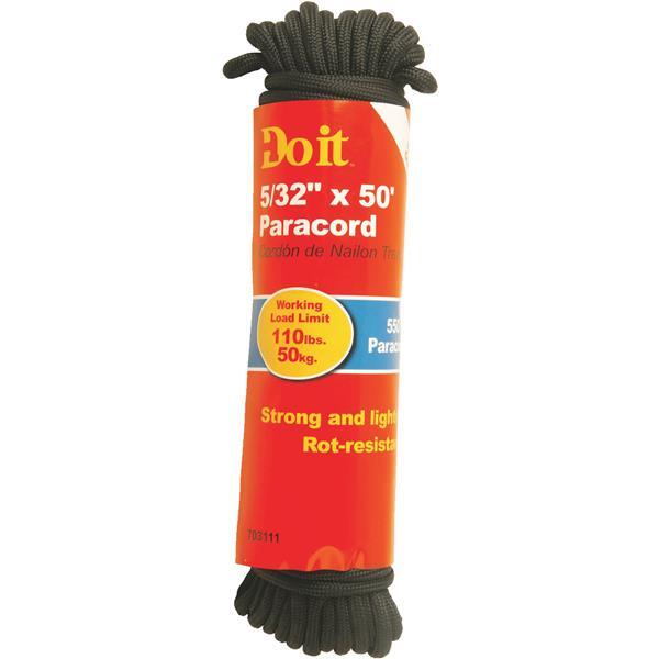  Do It Best Nylon Paracord 5/32 Inchx50 Foot  Black  1 Each 703111