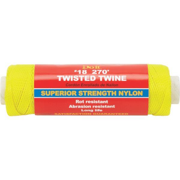  Do It Best Nylon Twisted Twine #18 270 Foot Yellow 1 Roll 338648