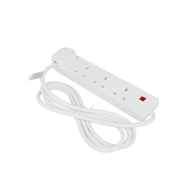  CED Trailing Socket 4 Gang Rubber 13A White 1 Each CEDTS4313M