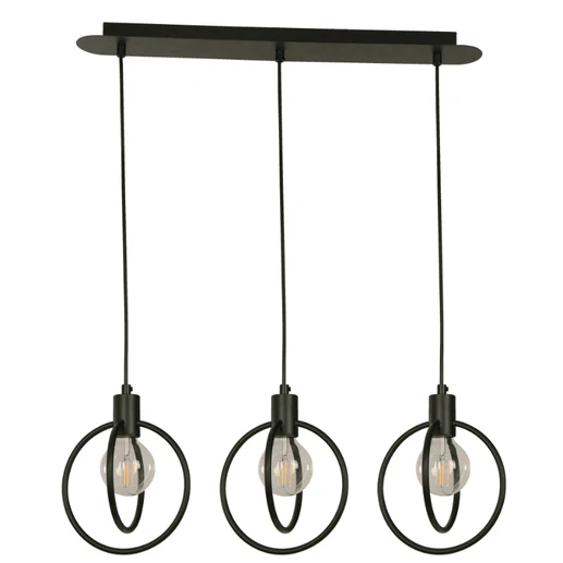 HANGING LAMP 3L E27 60W BLK