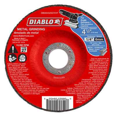  Diablo  Metal Disc  4-1/2x1/4x7/8 Inch  1 Each  DBD045250701F