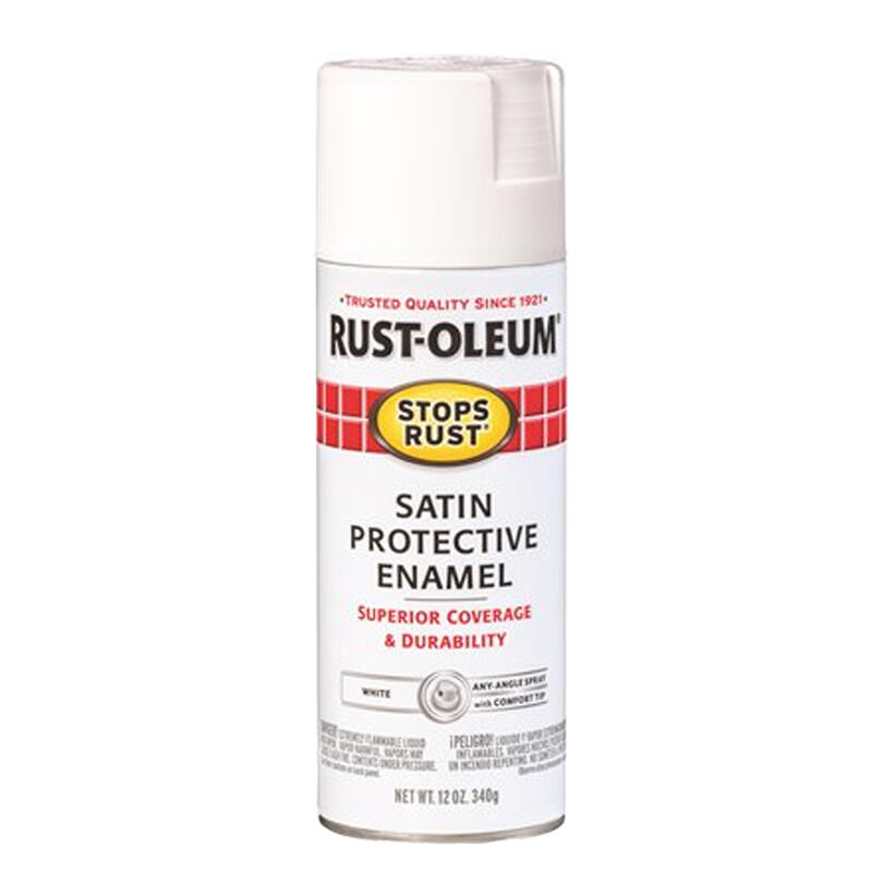 Rust-Oleum Stops Rust Satin Spray Paint 12oz White 1 Each 7791-830