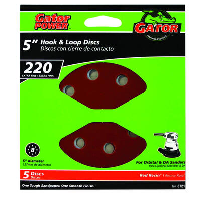  Gator Sanding Disc 8 Hole 120 Grit  5 Inch  5 Pack  3723