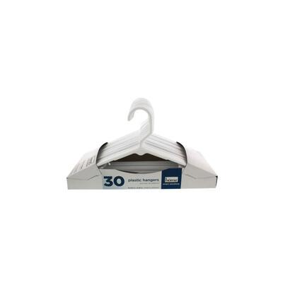 Plastic Clothes Hanger 30 Pack White 1 Each 765-6808WH30: $65.36