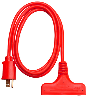 EXT CORD ME6' 14/3 3OUT RED