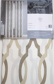 VC Curtain Printed Taupe 1 Pair CWL-PPR-7684-I2-TAUPE: $71.35