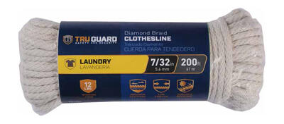Tru Guard Cotton Clothesline 7/32x200 Foot 1 Each 641901