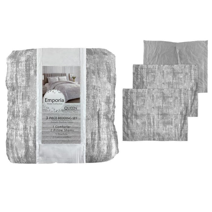 COMFORTER SET 3PC QUEEN E/GREY