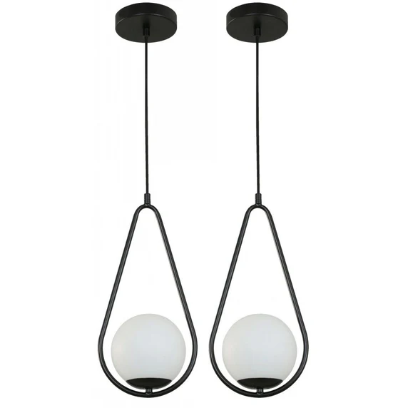 HANGING LAMP 1L BLACK TWIN PAC