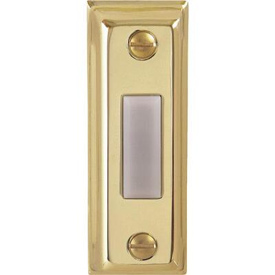 Iq America Push Button Lighted Wired Polished Brass 1 Each DP-1202A