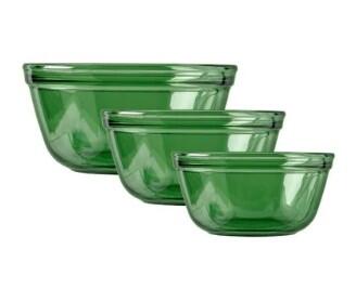 MIXING BOWL 3PC GREEN FERN