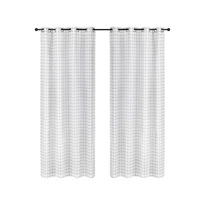 Safdie & Co. Curtain Sheer Checker 84L Grey 1 Each 51754.Z.75
