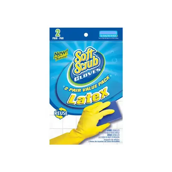 LATEX GLOVE 2PK MED YELLOW