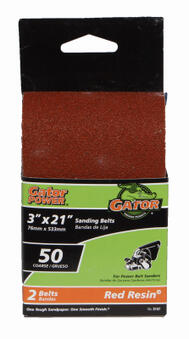  Gator Sanding Belt 50 Grit 3x21 Inch  2 Pack 3147: $13.42