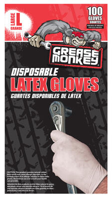  Grease Monkey Disposable Latex Glove Large 100 Pack 23590-110