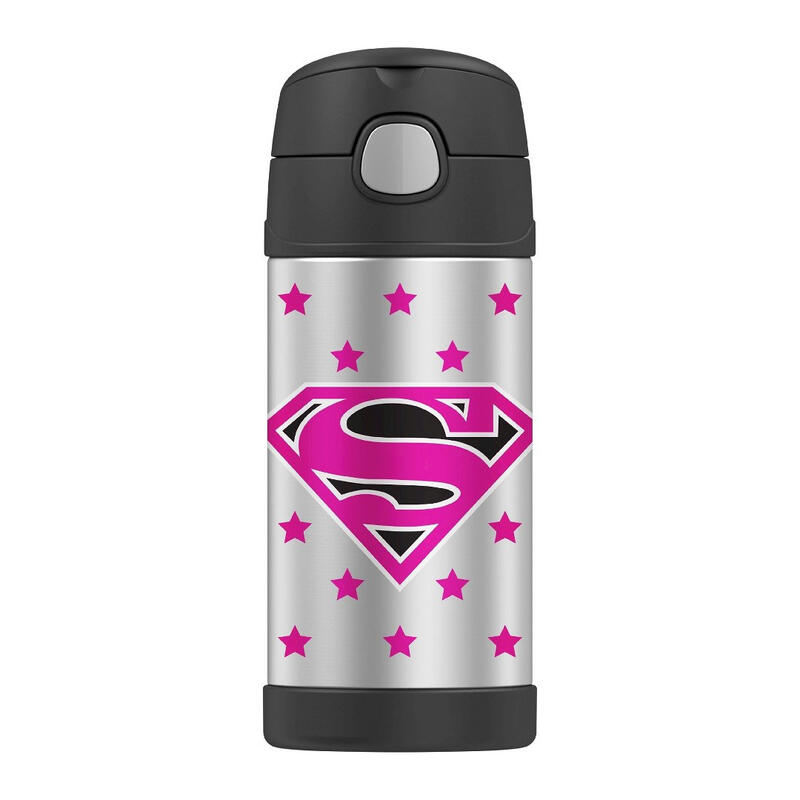 Thermos Funtainer Water Bottle Super Girl 12oz Silver 1 Each 009 9686