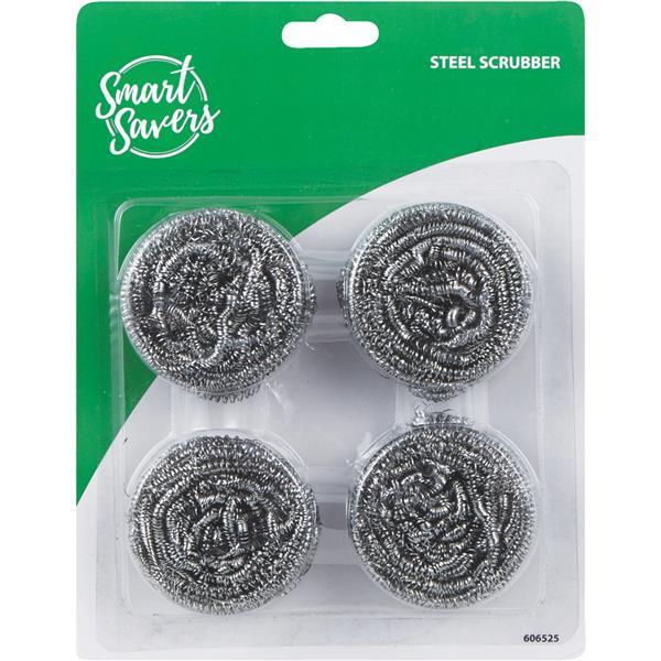  Smart Savers Stainless Steel Dish Scrubber 4pk 1 Each HV264