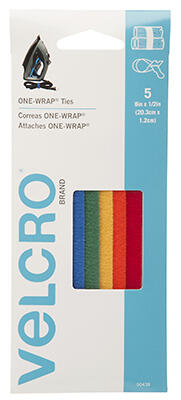  Velcro  One Wrap Strap 1/2x8 Inch  Multicolour 5 Pack  90438