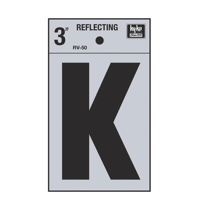  Hy-Ko Reflective Letter K 3 Inch  1 Each RV-50/K