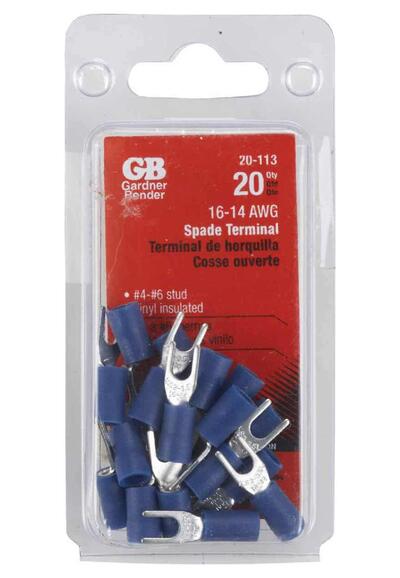 Gb Electrical Spade Terminal 16-14Awg 1 Each 20-113