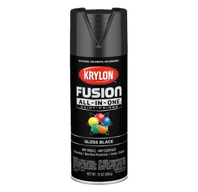 Krylon  Fushino Gloss Primer Spray Paint  12oz Black 1 Each K02702007