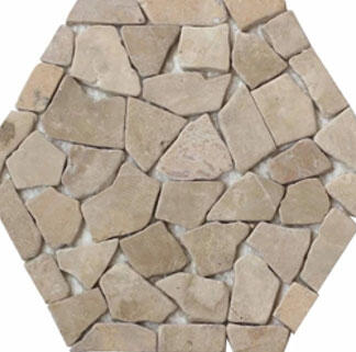 Mosaic Tile Nat Stone Hex Beige 12X12 1 Each HC3107