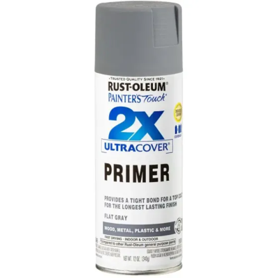Rust-Oleum Painter's Touch Flat Primer Spray Paint 12oz Gray 1 Each 249088