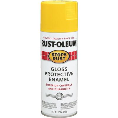 Rust-Oleum Gloss Enamel Anti-Rust Spray Paint 12oz Yellow 1 Each 7747830